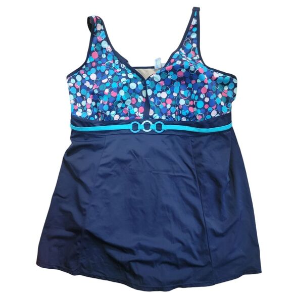 SWIM 365 polka dot swimdress swimsuit size 26w - Picture 2 of 7